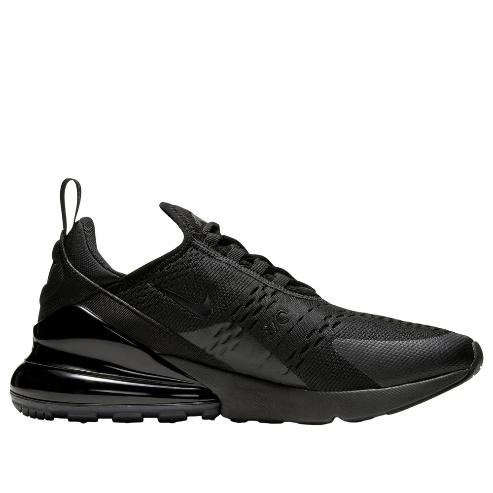 Nike Air Max 270 Mens Size 13 Triple Black Running Shoes Sneakers AH8050-005 NEW